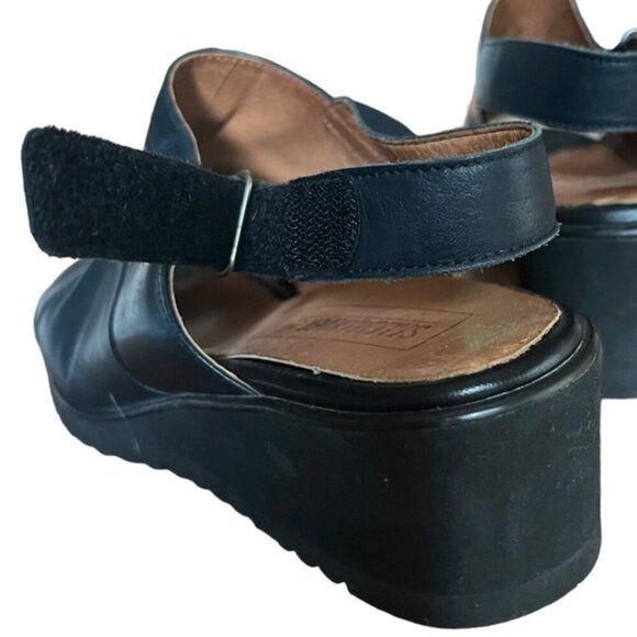 Salamander Open Toe Wedge Sandals US 9.5-10 Navy Blue - Picture 7 of 12